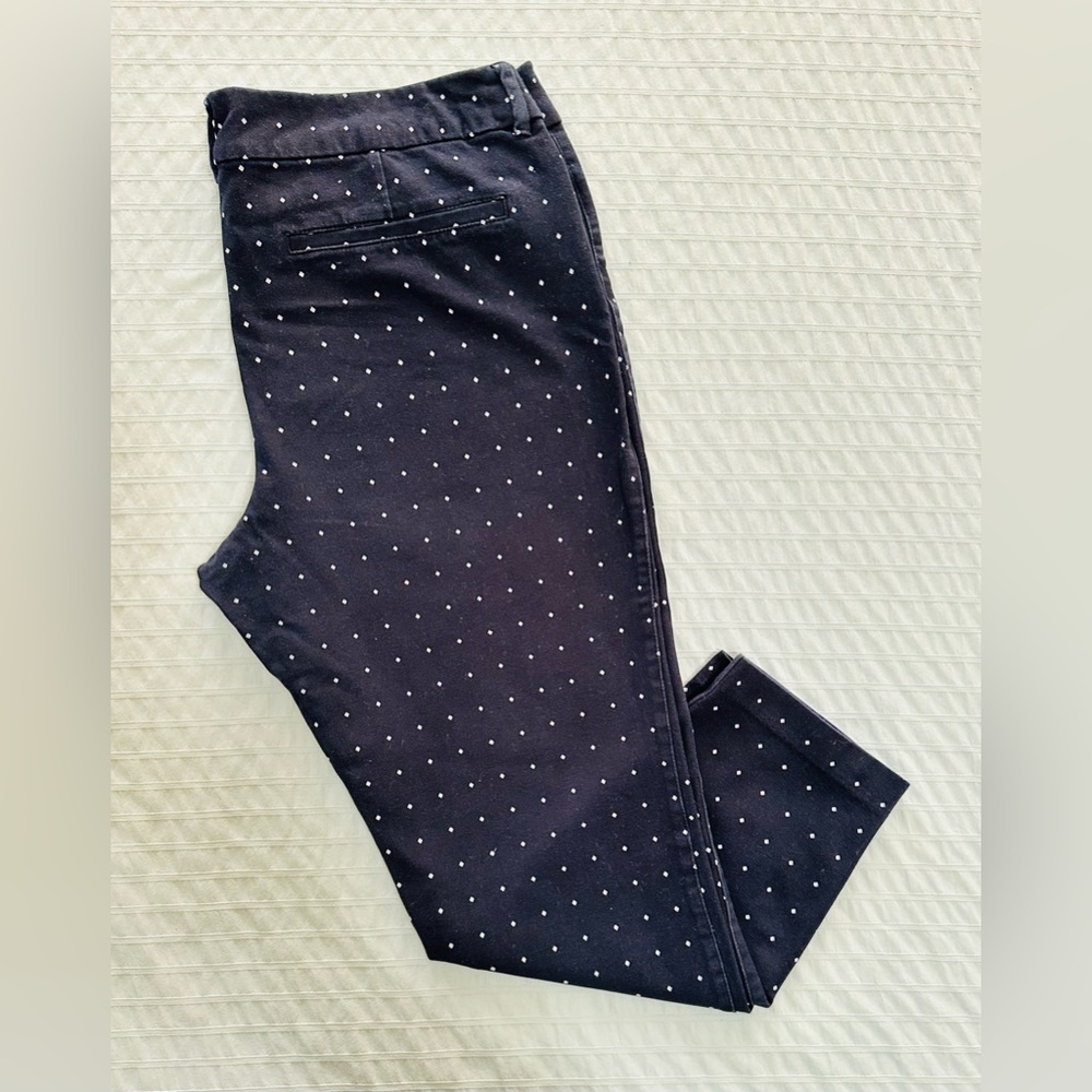 Old Navy Pixie Mid Rise Black Square Dot Pants - 14